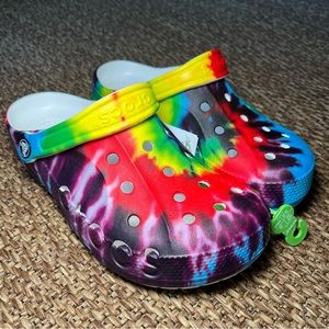 Tie dye crocs. Men 6/ Women 8.  NWT